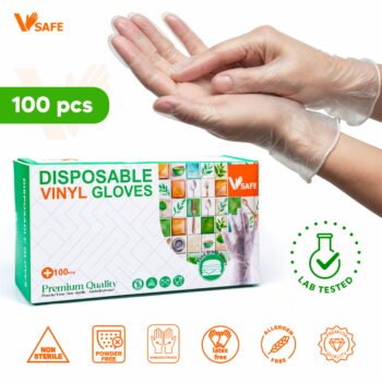 V Safe Disposable Vinyl Gloves