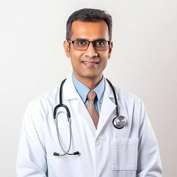 a-mature-indian-male-doctor-on-a-white-background-ai-generated-photo